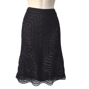 STUDIO M Black Lace Floral Flounce Skirt